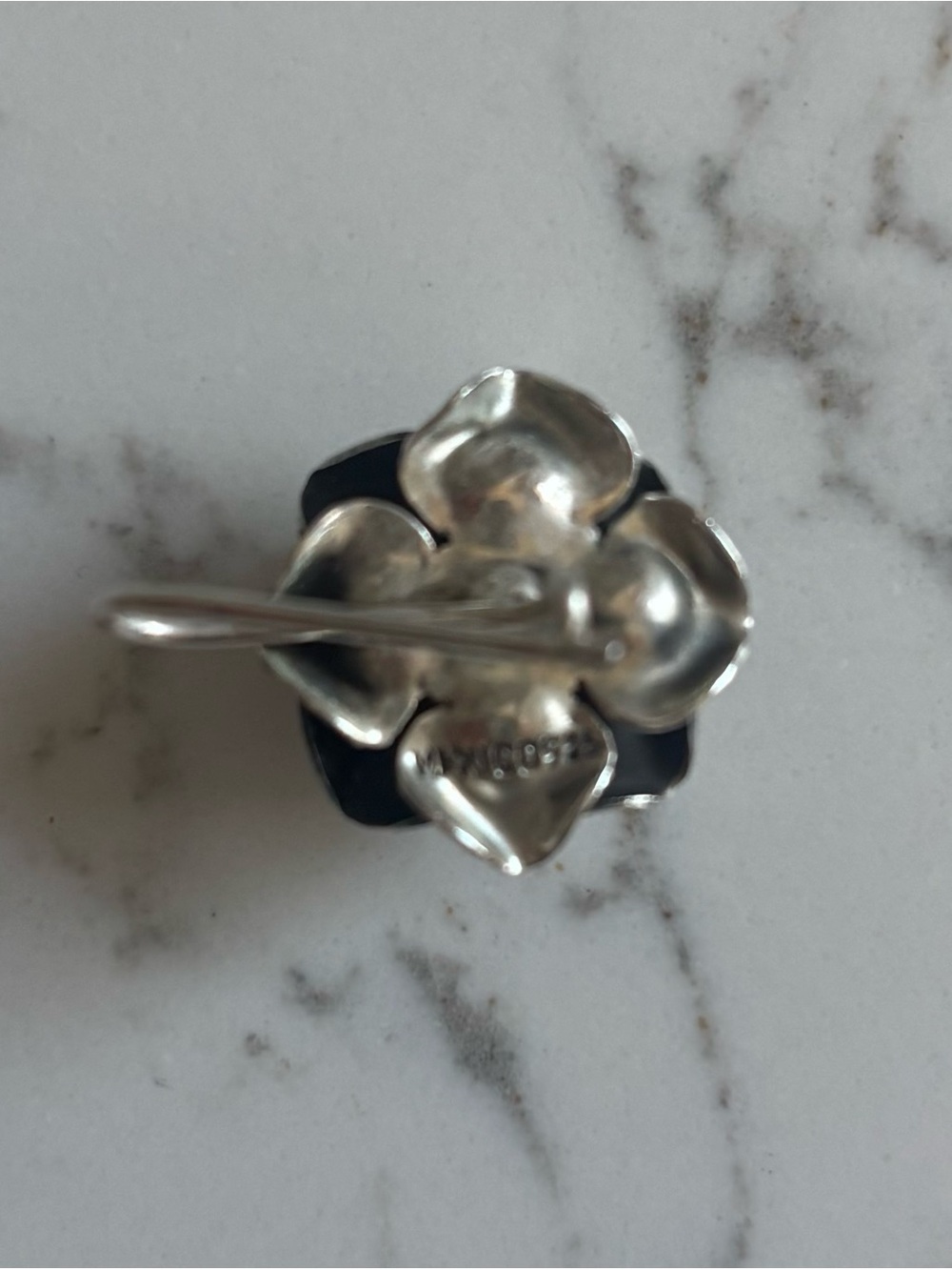 Sterling Silver Rose Drop Earrings - Floral pierced Earrings - Picture 5 of 5